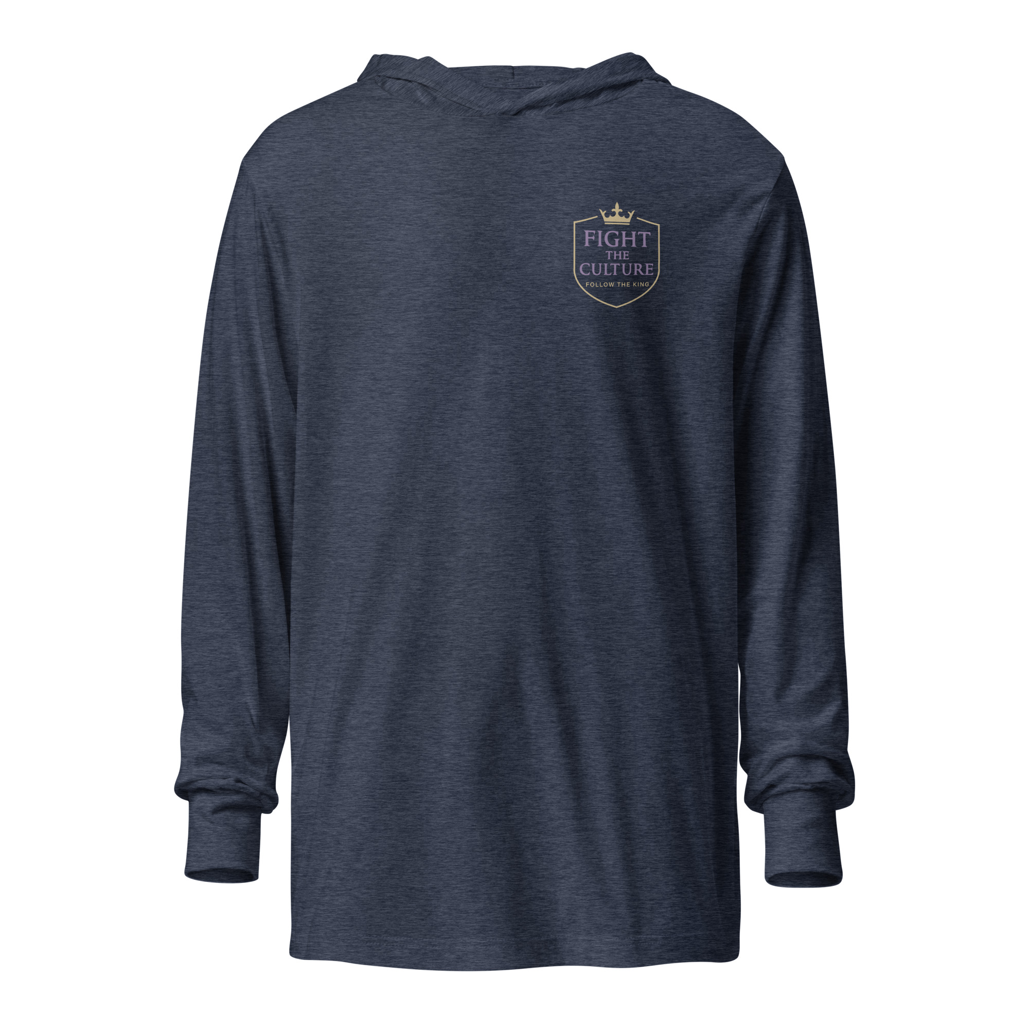 Crest Logo Hooded Long-Sleeve Tee (Purple) - Image 3